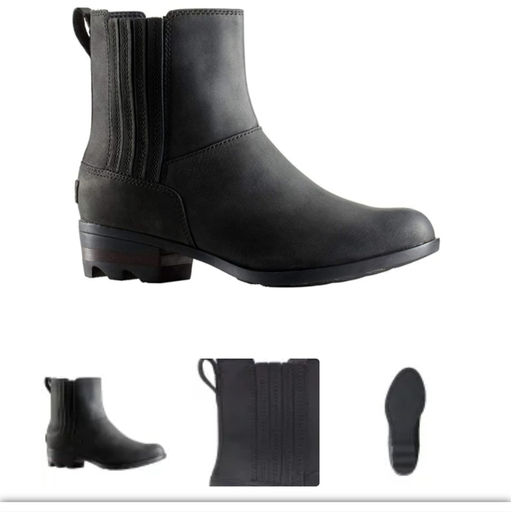 Sorel Women's Lolla Chelsea Boots Black Suede NL3079-240 Size 9